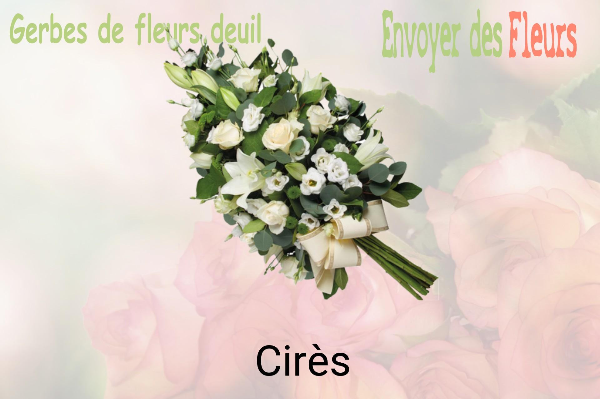 Gerbe de fleurs de deuil livrée à Cirès